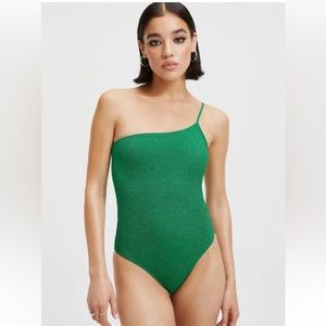Good American Sparkle Hot Shoulder One-Piece